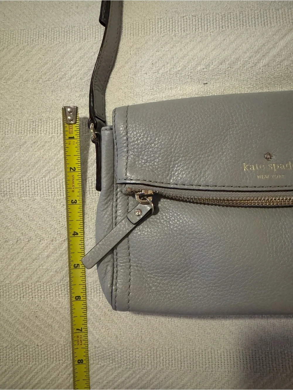Kate Spade Gray Pebbled Leather Crossbody